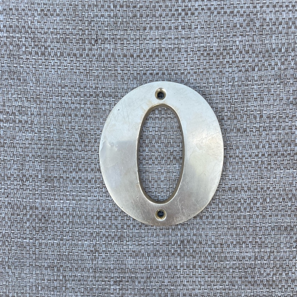 Vintage “0” “O” solid brass letter